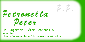 petronella peter business card